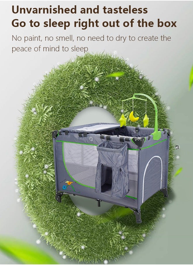 Bassinet Bassinet With Changing Table Multifunctional Portable Movable Splicing Bed Bedside Bassinet For Baby Grey