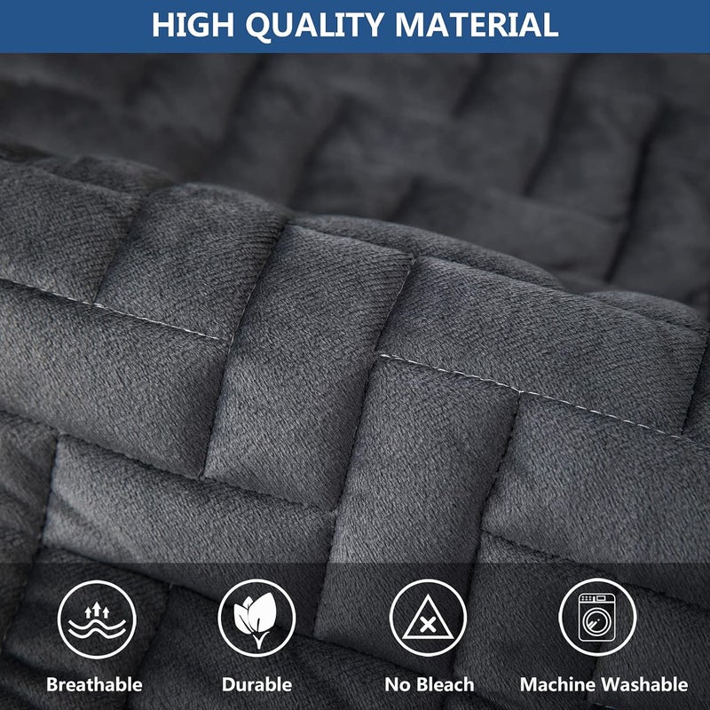 Eismodra Couch Cover,Sofa Cover,Armrest Covers,Backrest Covers,Anti-Slip Armchair Slipcovers for Dogs Cats Pet Loveseat Recliner Leather L Shaped,Dark Gray 28 x 28 Inches (Only 1 Piece) - Image 3