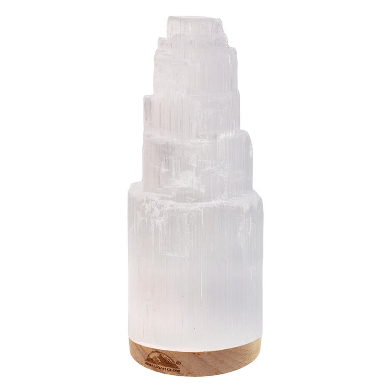 Himalayan Glow Selenite Crystal Lamp 20 cm, Hand Curved Moroccan Charging Station, Crystals and Healing Stones, Electric Cord with Dimmer Switch For Home Decor & Spiritual Protection 4-7 Lbs - Image 1