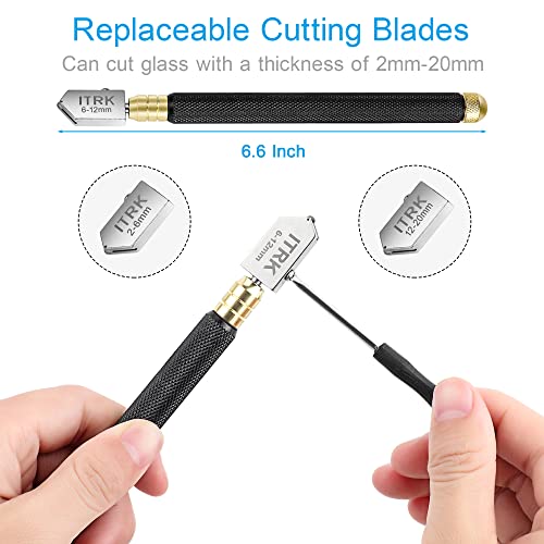 Camdios Glass Cutter 2mm-20mm, Upgrade Glass Cutting Tool with Glass Cutting Oil, Pencil Style Oil Feed Carbide Tip Glass Cutter for Mirror/Tiles/Mosaic. - Image 5