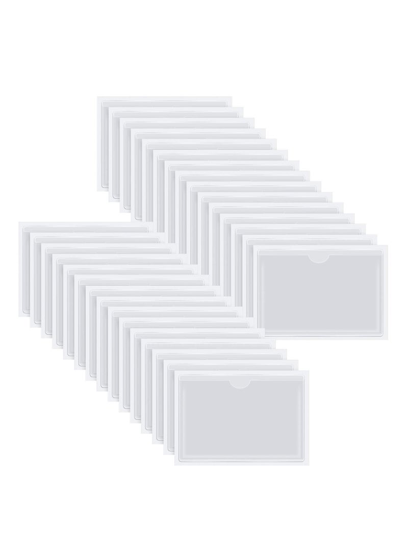 KASTWAVE - Self-Adhesive Index Card Pockets with Top Open for Loading - Ideal Card Holder for Organizing and Protecting Your Index Cards - Crystal Clear Plastic, 4.33 x 6.3 Inches 30-Pack - Image 1