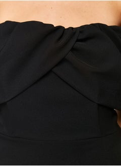 trendyol Black Carmen Collar Woven Short Dress TPRSS24EL00154  - Image 5