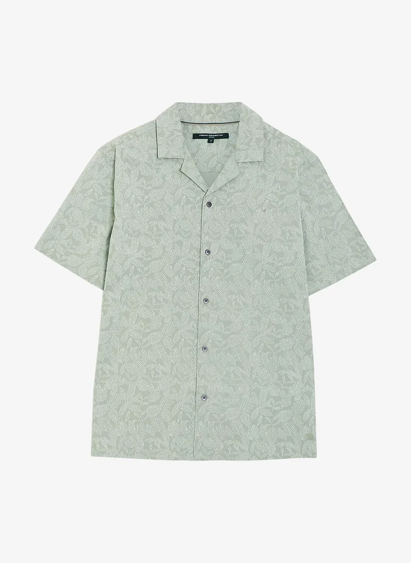 French Connection  Short Sleeve Tropical Leaf Print Green Shirt for Men | Best Price UAE