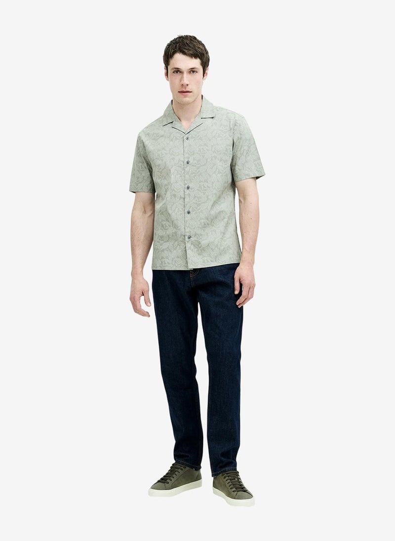French Connection Short Sleeve Tropical Leaf Print Green Shirt - Image 2