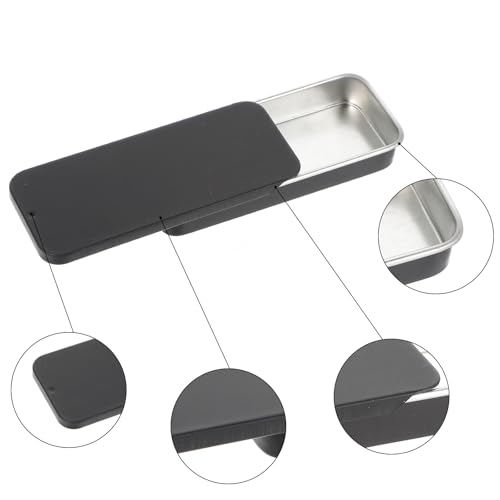 Ymapinc 3Pcs Mini Metal Tin Box Containers, Ymapinc Waterproof Slide Top Mini Pill Storage for Candy Gum Metal Box Small Container Fit in Pocket Purse for Traveling Outdoors(Black, White, Silver) - Image 3