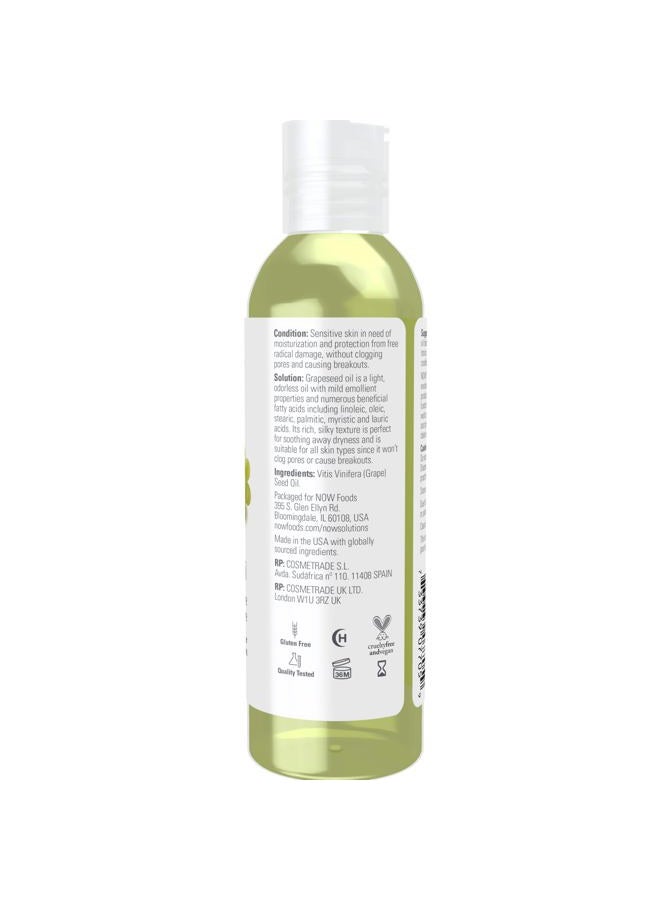 now Solutions, Grapeseed Oil, Skin Care for Sensitive Skin, Light Silky Moisturizer for All Skin Types, 4-Ounce  - Image 2