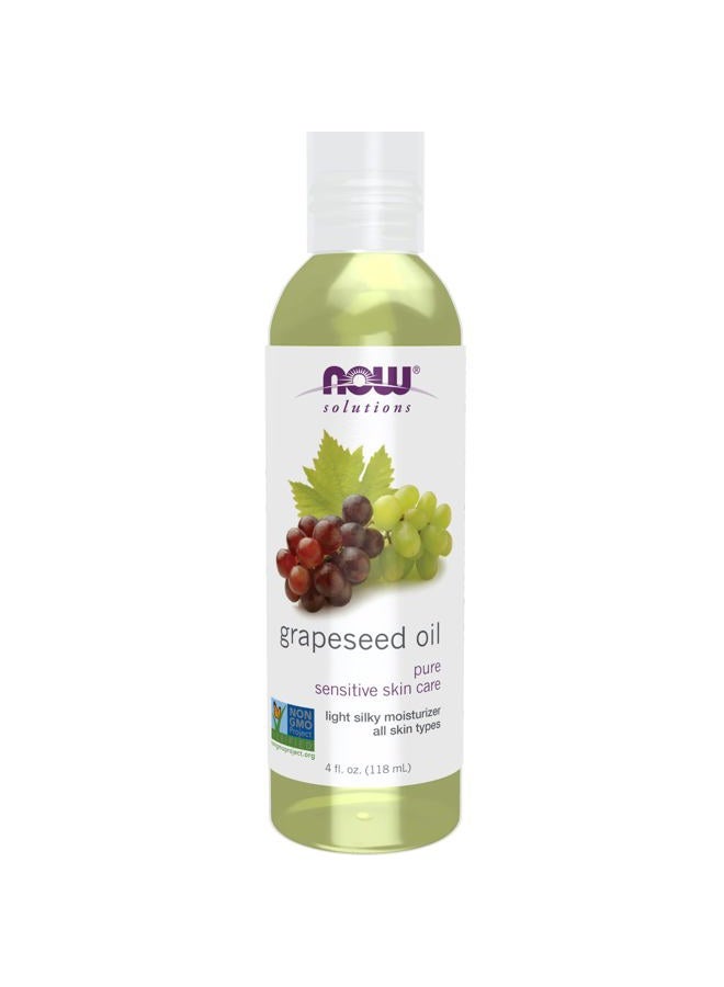 now Solutions, Grapeseed Oil, Skin Care for Sensitive Skin, Light Silky Moisturizer for All Skin Types, 4-Ounce  - Image 1