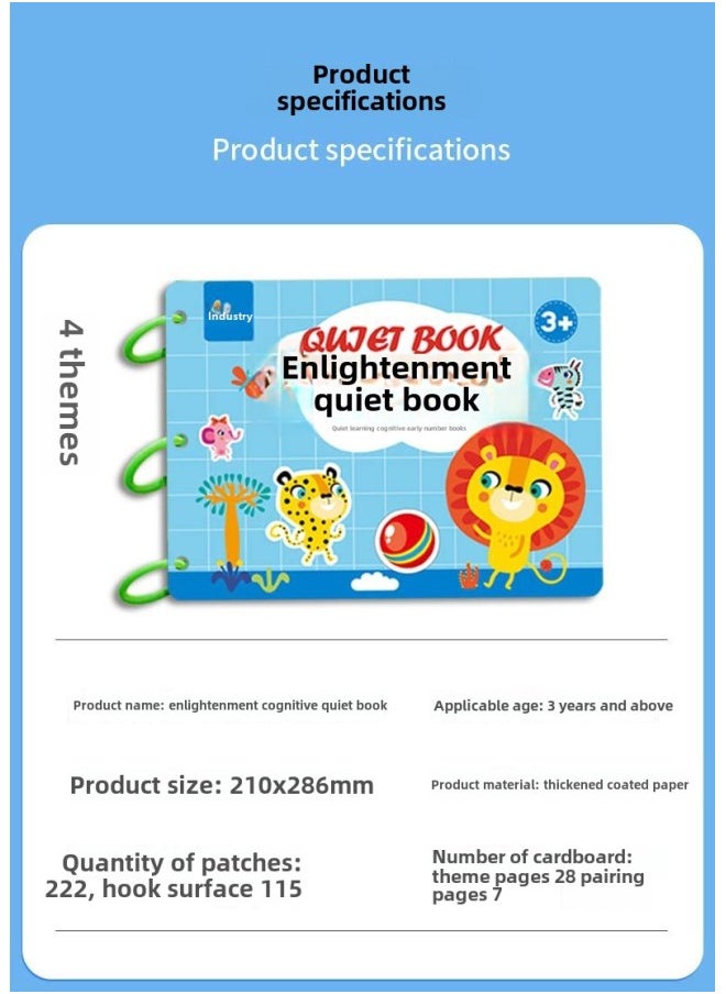 Generic - Tear The Book Baby Baby Early Education Cloth Book Tear Not To Rot Can Bite 6 Months 8 Hook And Loop Toy Quiet Book Enlightenment-Color:【0-3 Years Old】puzzle Enlightenment Quiet Book "thickened And Added Page" (use Velcro Yourself) - Image 1