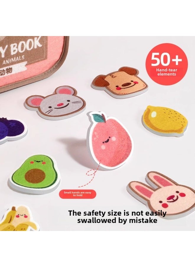 Generic - Tear The Book Baby Baby Early Education Cloth Book Tear Not To Rot Can Bite 6 Months 8 Hook And Loop Toy Quiet Book Enlightenment-Color:【0-3 Years Old】puzzle Enlightenment Quiet Book "thickened And Added Page" (use Velcro Yourself) - Image 1