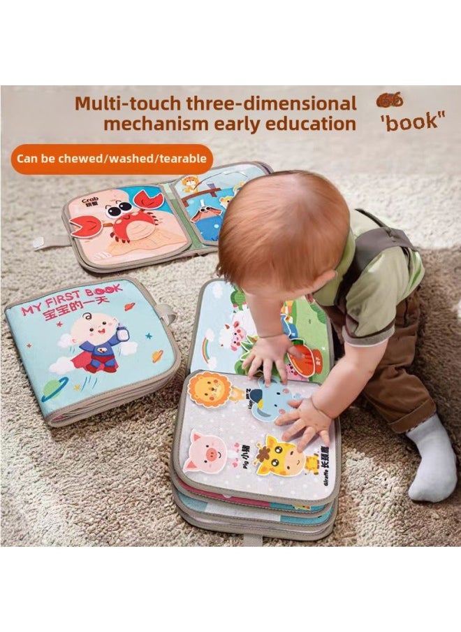 Generic - Tear The Book Baby Baby Early Education Cloth Book Tear Not To Rot Can Bite 6 Months 8 Hook And Loop Toy Quiet Book Enlightenment-Color:【0-3 Years Old】puzzle Enlightenment Quiet Book "thickened And Added Page" (use Velcro Yourself) - Image 1