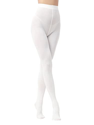 EVERSWE Women's 80 Den Soft Opaque Tights, Women's Tights (Large/X-Large, White) - Image 3