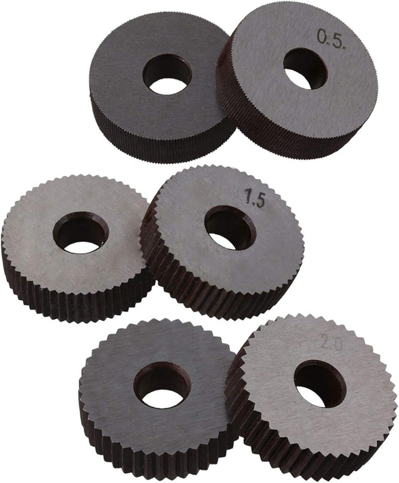 CNBTR 0.5mm 1.5mm 2mm Pitch Single Wheel with 1.0mm Pitch Straight Linear Knurling Tool Set of 7 - Image 2