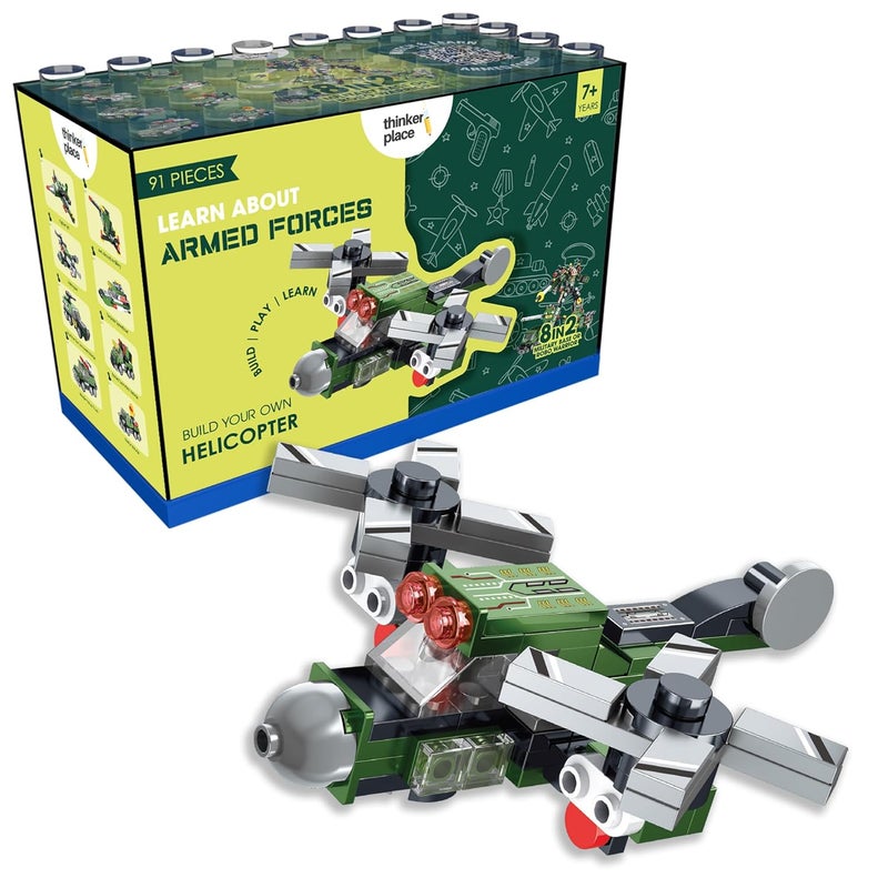 ThinkerPlace 8 in 2 Armored Corps - Twin-Rotor Helicopter STEM Learning Kit - Image 1