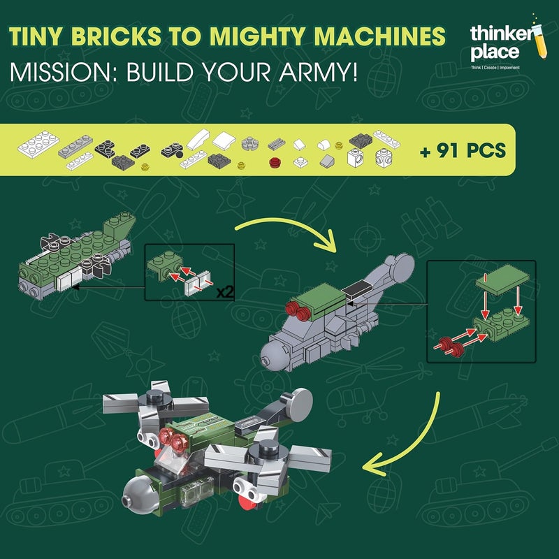 ThinkerPlace 8 in 2 Armored Corps - Twin-Rotor Helicopter STEM Learning Kit - Image 5