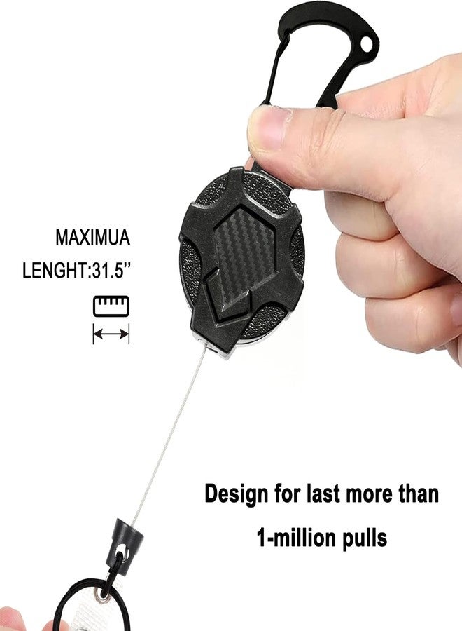 FENGCHUNS Retractable Keychain Lanyard Heavy Duty,Badge Holder Reel,Durable Pull Badge Reels Key Holder with 32” Steels Cord, 9.0oz (new 2-pack) - Image 3