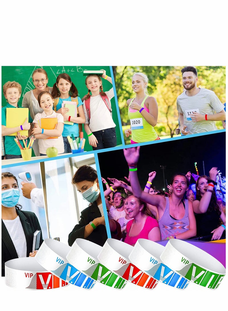 SYOSI Paper Wristbands for Events Colors 600 Counts Neon Wrist Bands Waterproof Arm Hand Lightweight Concert 0.79in Colored Bracelets Adhesive Party  - Image 2