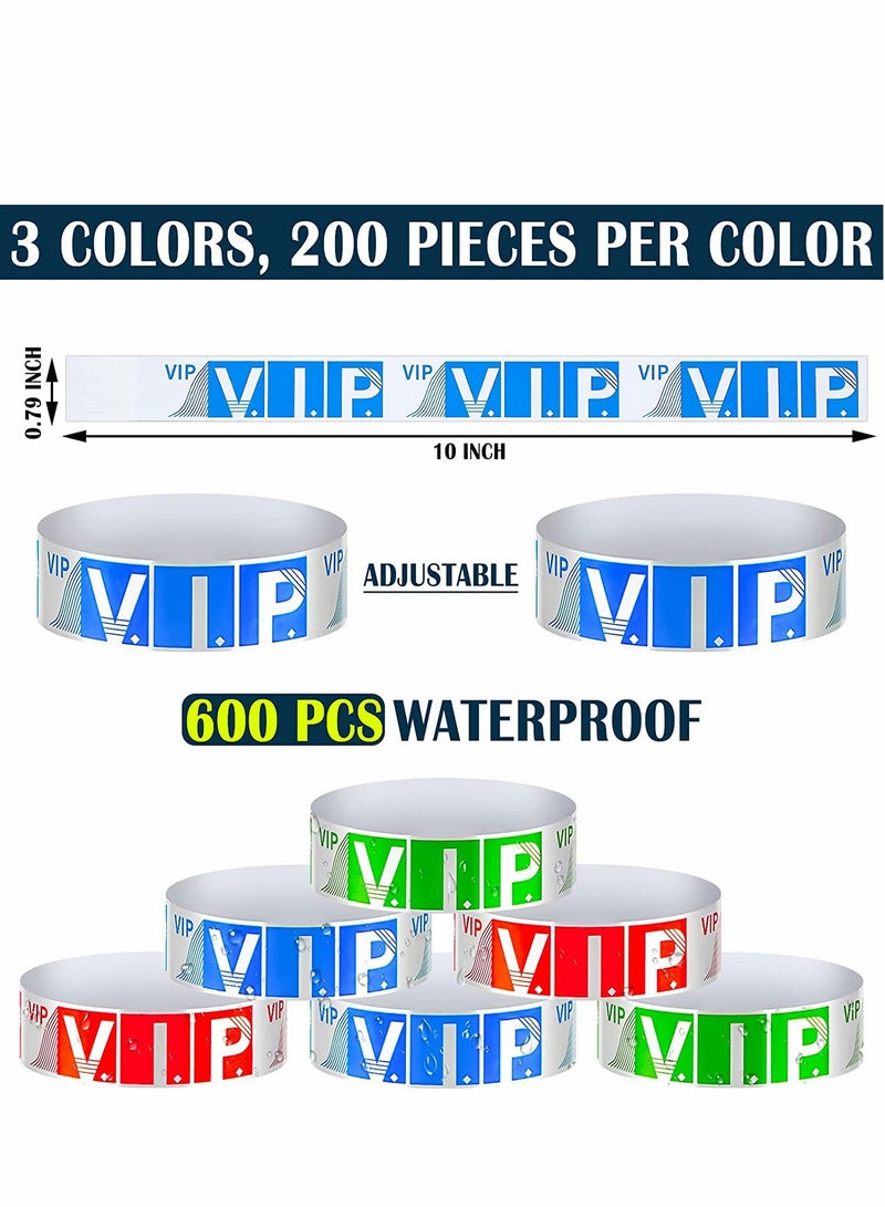 SYOSI Paper Wristbands for Events Colors 600 Counts Neon Wrist Bands Waterproof Arm Hand Lightweight Concert 0.79in Colored Bracelets Adhesive Party  - Image 5