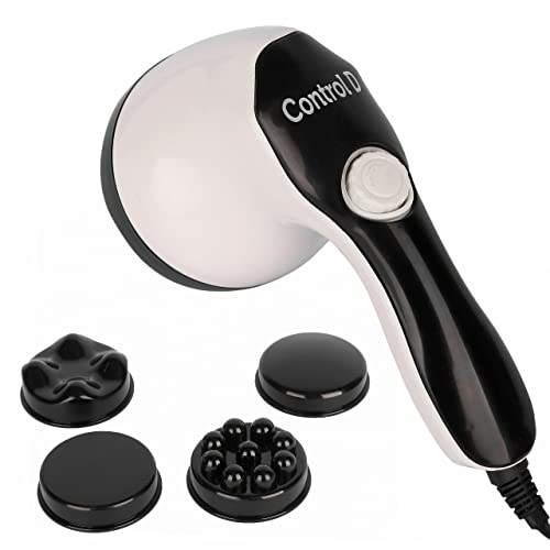Control D Electric Handheld Full Body Massager with 4 Massage Heads & Variable Speed Settings for Pain Relief and Relaxation, Back, Leg & Foot, (Black, White) - Image 1