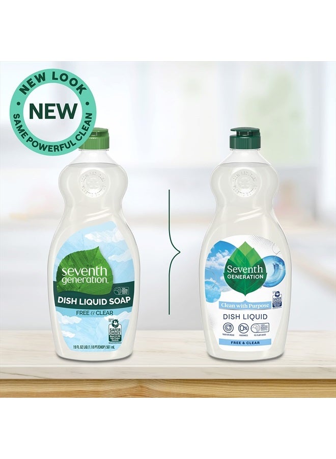 Seventh Generation Liquid Dish Soap, Free & Clear, Gentle on Sensitive Skin, 19 Fl Oz - Image 2
