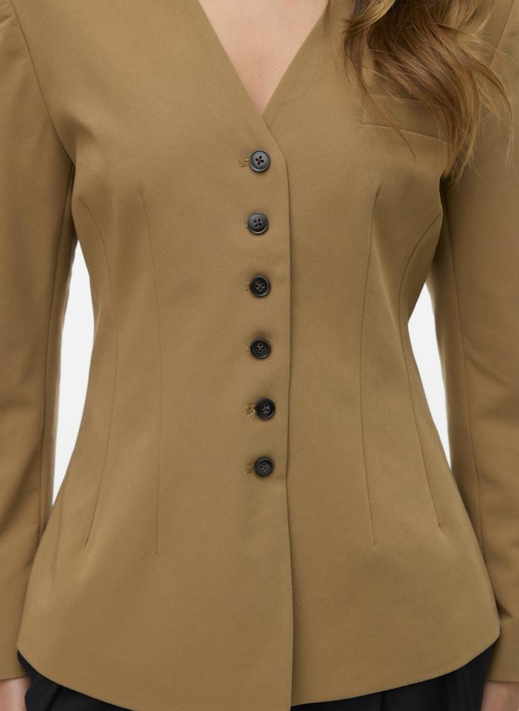 VERO MODA Button Detailed Spread Collar Blazer - Image 3