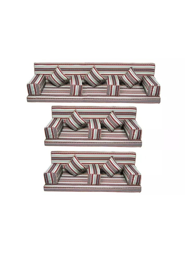 Comfy - Comfy 7 Piece Folding Authentic Arabian Majlis Sofa Set Silver - Image 1