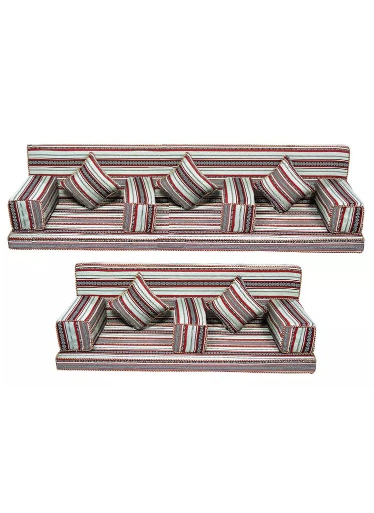 Comfy - Comfy 7 Piece Folding Authentic Arabian Majlis Sofa Set Silver - Image 1