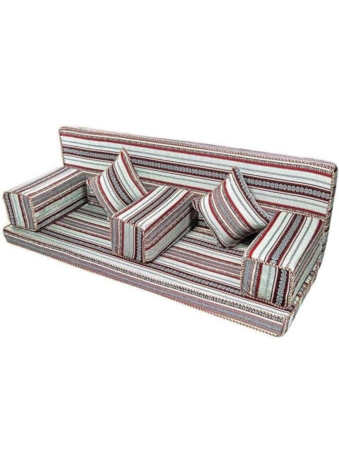 Comfy - Comfy 7 Piece Folding Authentic Arabian Majlis Sofa Set Silver - Image 1