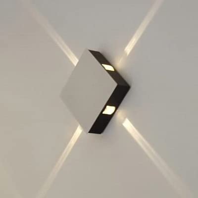 Groeien 16 Watts LED Cube Laser Outdoor Exterior Wall UP Down Left Right Light (Warm White,Metal) - Image 4