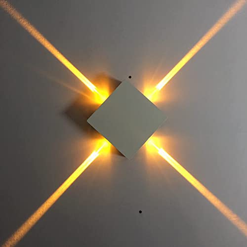 Groeien 16 Watts LED Cube Laser Outdoor Exterior Wall UP Down Left Right Light (Warm White,Metal) - Image 1