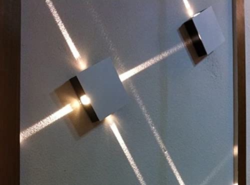 Groeien 16 Watts LED Cube Laser Outdoor Exterior Wall UP Down Left Right Light (Warm White,Metal) - Image 5
