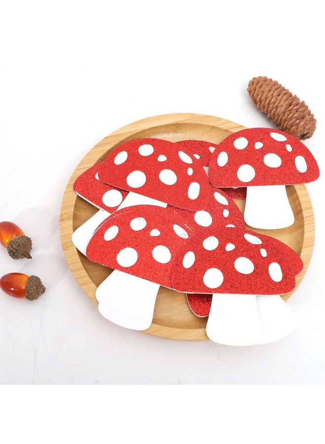 Agkvw Mushroom Garland - Red Glitter Mushroom Banner, Woodland Party Decor, Mushroom Theme Birthday Decorations, Fairy Party Decor - Image 5
