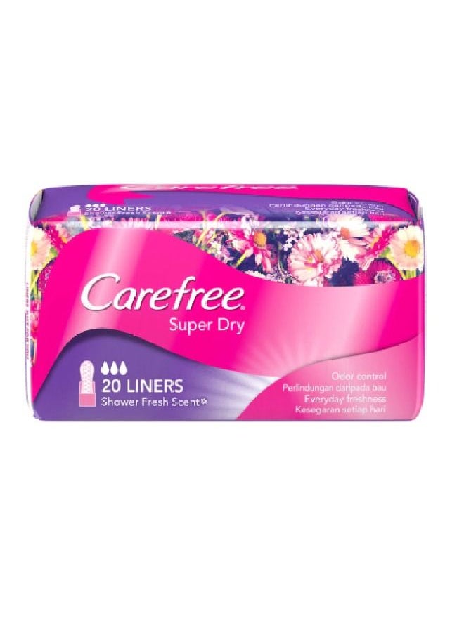 Carefree - Super Dry 20 Pantyliners Shower Fresh Scent - Image 1