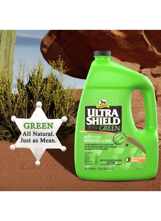 Absorbine - Ultrashield Green AllNatural Fly & Insect Repellent For Horses & Dogs, Essential Oils Repel & Control, 128Oz Bottle, No Sprayer - Image 1