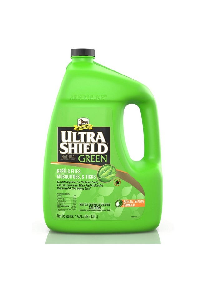 Absorbine - Ultrashield Green AllNatural Fly & Insect Repellent For Horses & Dogs, Essential Oils Repel & Control, 128Oz Bottle, No Sprayer - Image 1