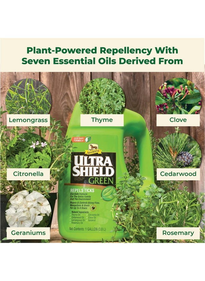 Absorbine - Ultrashield Green AllNatural Fly & Insect Repellent For Horses & Dogs, Essential Oils Repel & Control, 128Oz Bottle, No Sprayer - Image 1