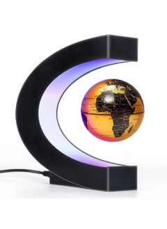 Magnetic Levitation Floating World Map Globe with C Shape Base Rotating Planet Anti Gravity Magic LED Light (3in)