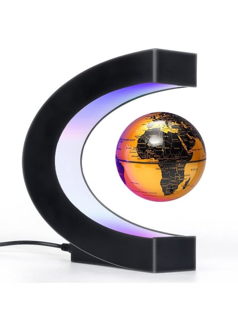 Magnetic Levitation Floating World Map Globe with C Shape Base Rotating Planet Anti Gravity Magic LED Light (3in)