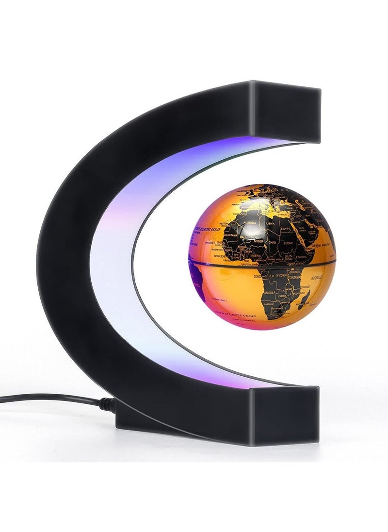 Generic - Magnetic Levitation Floating World Map Globe with C Shape Base Rotating Planet Anti Gravity Magic LED Light (3in) - Image 1