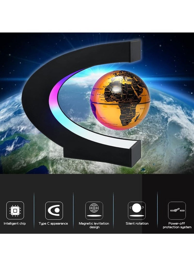 Generic - Magnetic Levitation Floating World Map Globe with C Shape Base Rotating Planet Anti Gravity Magic LED Light (3in) - Image 1