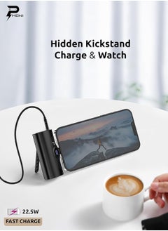 Phoni Phoni 4-in-1 Power Bank Station, 5000mAh, 4 Pieces, Portable Charger with Built-in Display and Kickstand Compatible With Lightning for iPhone 15/14, Samsung S24/S23/S22 & Huawei, Xiaomi (All USB-C)  - Image 4