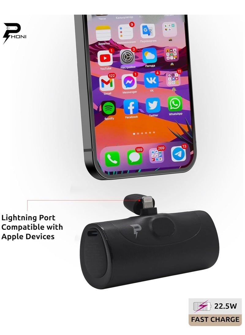 Phoni - Phoni 4-in-1 Power Bank Station, 5000mAh, 4 Pieces, Portable Charger with Built-in Display and Kickstand Compatible With Lightning for iPhone 15/14, Samsung S24/S23/S22 & Huawei, Xiaomi (All USB-C) - Image 1