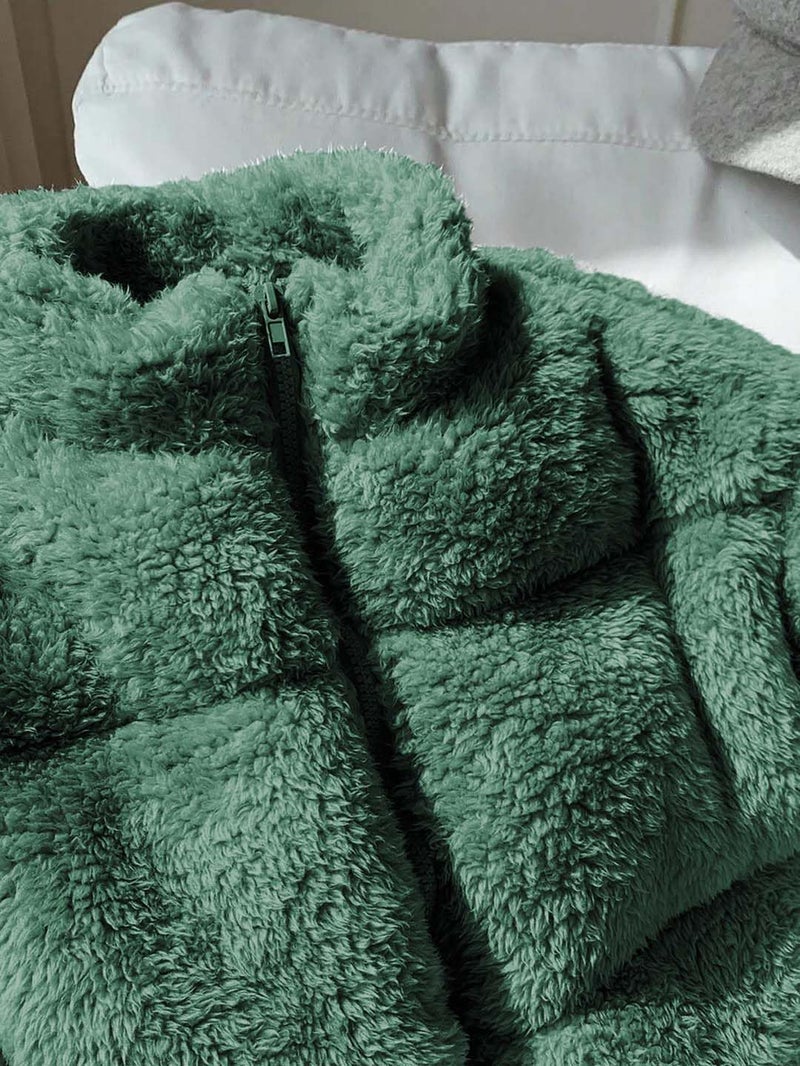 KOTTY Ultra-Soft Coral Fabric Green Jacket for Women with Comfort Warmth-KTTWOMENSJACKET369L - Image 5