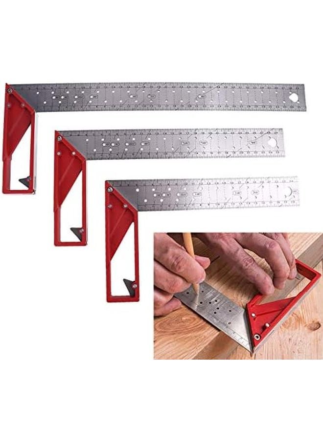 30 سم مسطرة فولاذية مقاومة للصدأ بزاوية 45 و 90 درجة مربعة لنجارة قائمة متعددة الأغراض - Image 3