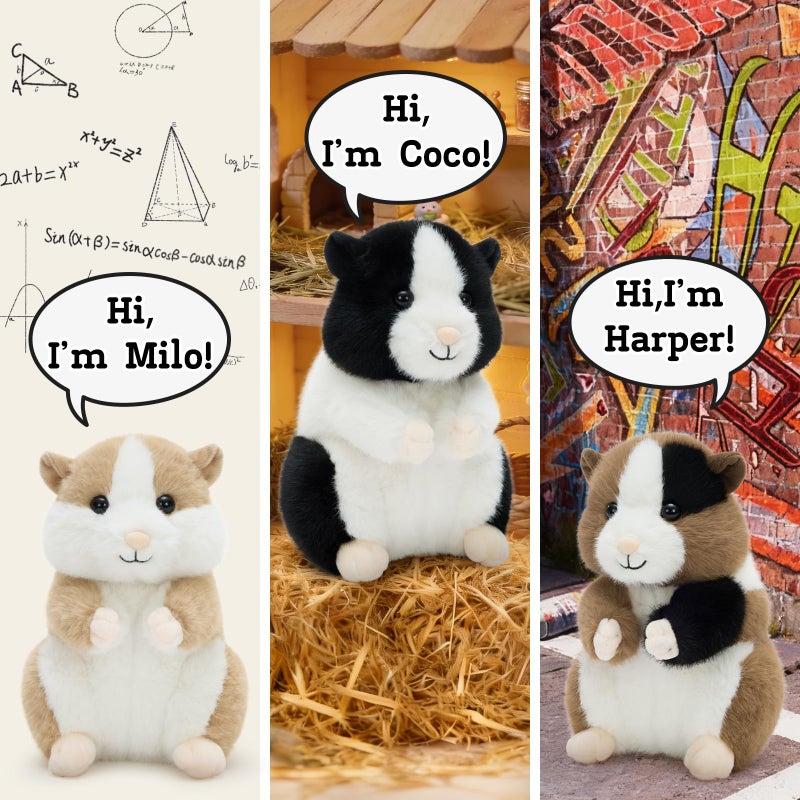 MorisMos Hamster Toys for Kids Girls Boys, 8.7" Realistic Hamster Stuffed Animal Plushies Set, Lifelike Small Stuffed Animals in Bulk for Baby Shower Birthday Party Decoration - Image 3
