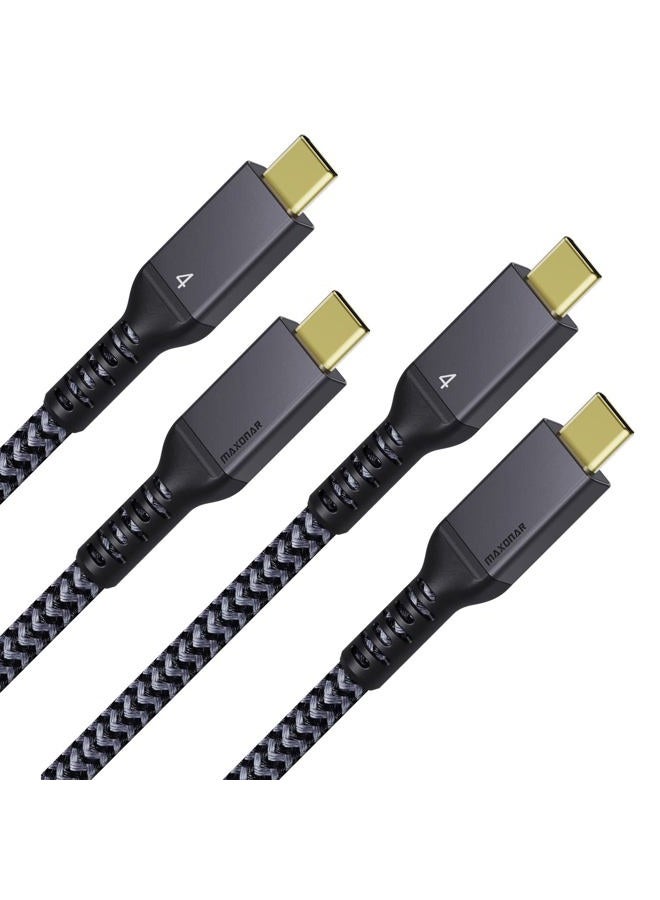 Maxonar 2 Pack Thunderbolt 4 Cable, 40Gbps Sync, 240W Charging, 8K/5K Display, All-in-One Cable Replaces Multiple Cables for 2026 Studio Display, MacBook, SSD, Docking [3.3FT] - Image 1