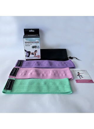 Resistance band three-piece set Fitness band resistance band set, suitable for men and women; suitable for legs and buttocks to upgrade Pilates elasticity - view 2