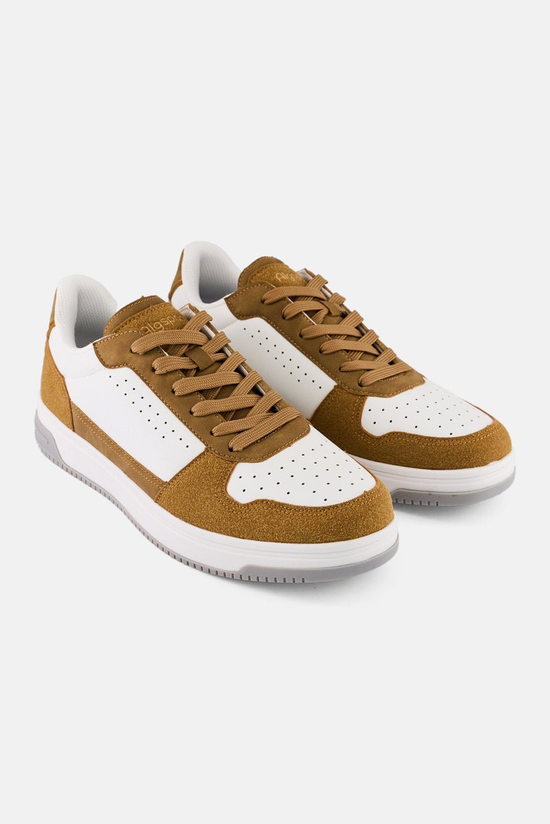 Algspar Men Brand Logo Lace Up Outdoor Sports Shoes, Multicolor - Image 1