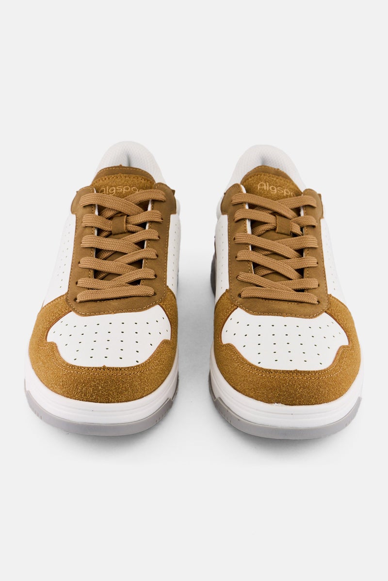 Algspar Men Brand Logo Lace Up Outdoor Sports Shoes, Multicolor - Image 4