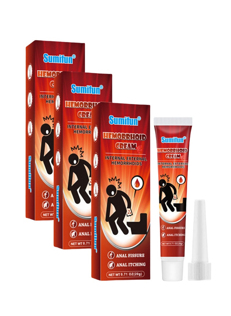 Sumifun 3-PACK Hemorrhoid Cream, Hemorrhoid u0026 Fissure Ointment, Antibacterial Cream - Chinese Herbal Hemorrhoids Cream Hemorrhoid Symptom Ointment 20g*3 - Image 1