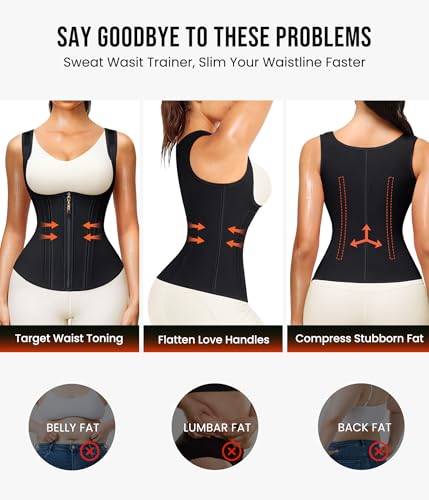 Junlan Waist Trainer for Women - Sauna Suit Sweat Vest for Working Out(Black,3X-Large) - Image 4